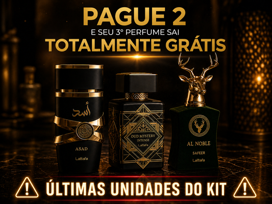 Kit Dia dos Pais: Leve 3 Perfumes Árabes pelo Preço de 2